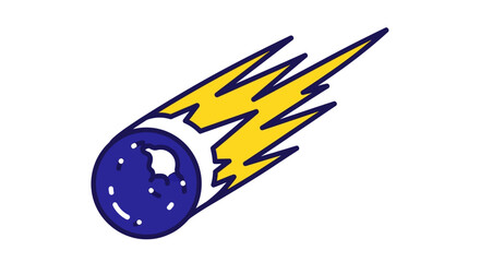 Meteor with Bright Tail Vector Illustration © wawa