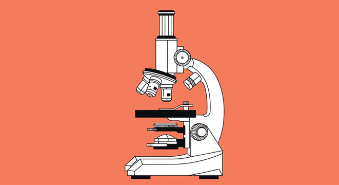 Line Art Microscope Illustration