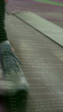 Vertical video: Belt starting shoe stepping while camera tilting and code layer rising to show gait