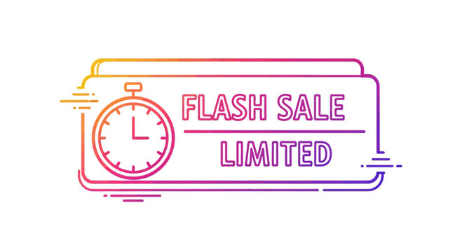 Flash Sale Limited Time Offer, Countdown Timer Icon, Retail Promotion