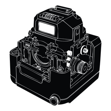 Optical fiber fusion splicer device silhouette set bundle for connectivity.