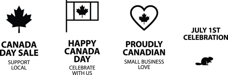 Fototapeta premium Canada day sale and celebration social media story templates Vector Canada Day