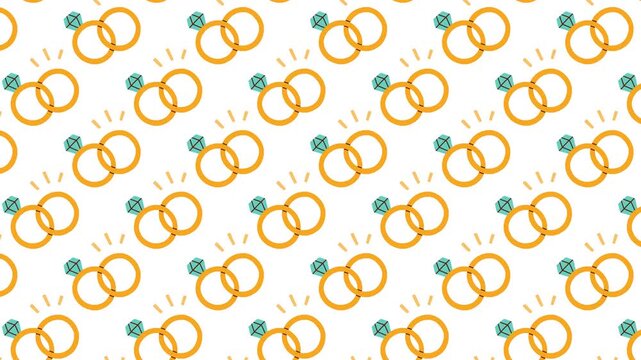Charming Golden Wedding Ring Pattern Motion Background