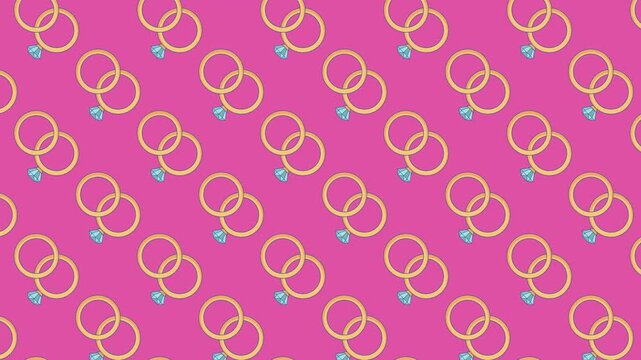 Cute Wedding Ring Pattern Motion Background