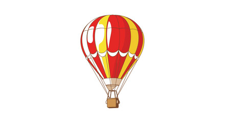 Fototapeta premium Colorful hot air balloon illustration against a clean white background