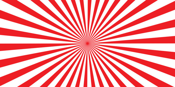 red Sunburst for the background. flag of japanese. The rising sun. vector.