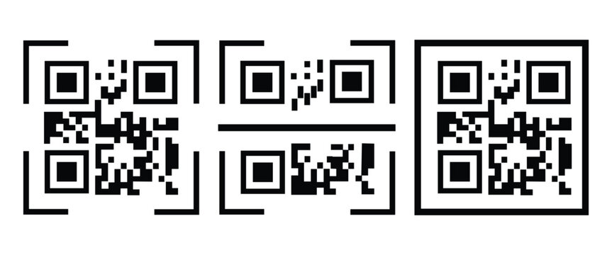 QR Code Scanner Icon &ndash; Business Payment and Mobile Pay Symbol Vector on White Background
