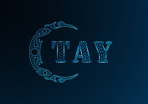 Low poly letter logo TAY design. TAY letter logo low poly vector design on blue color gradient background. TAY logo low poly design