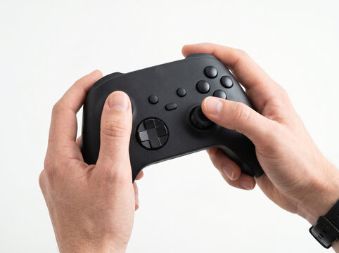 hand holding video game controller