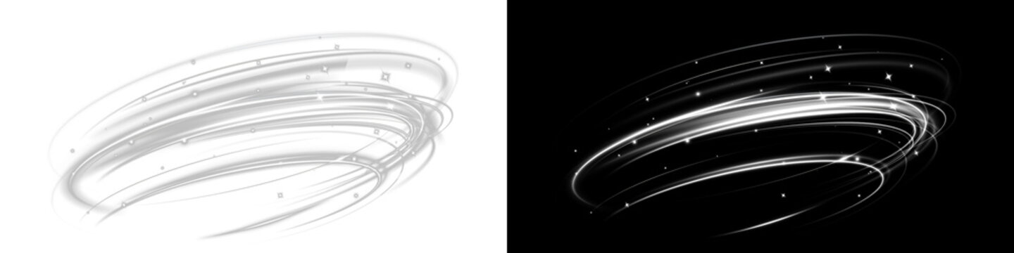 White Light Spiral Swirl with Glowing Curve Lines Effect.overlay