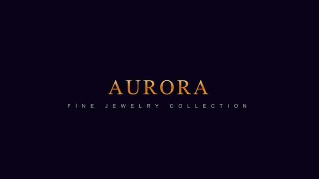 Aurora fine jewelry collection logo with elegant golden textured typography set against a luxurious dark background for high-end branding and advertising