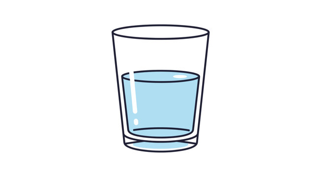 Glass with clear liquid inside.