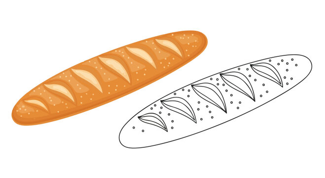 Freshly baked baguette bread with a golden crust and crispy texture, ideal for breakfast or sandwiches