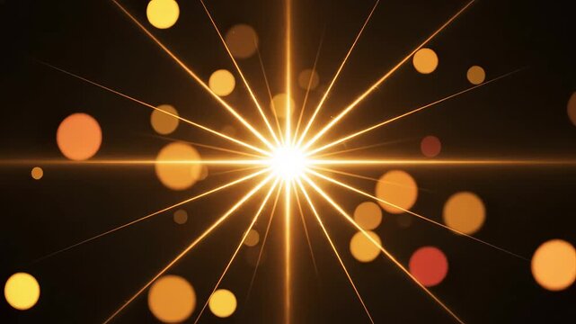 Abstract glowing starburst with bokeh emphasizing modern aesthetics and minimalist design