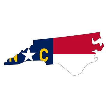 Map USA Flag North Carolina State