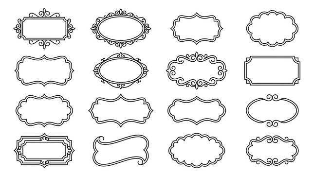 Vintage frames set isolated on white background. Decorative frame. Vector