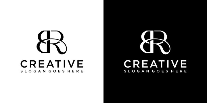 RB or BR initial letter logo design vector template