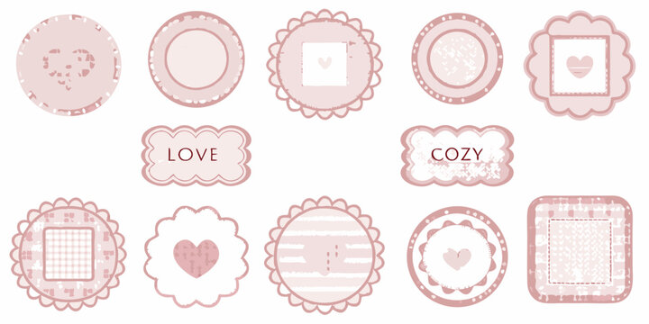 vector lace doily collection with romantic and cozy elements pink tones