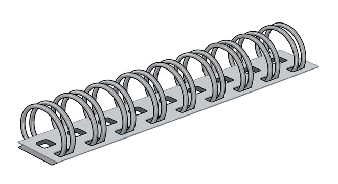 Close-up illustration of a metal spiral wire binding for notebooks or documents, ideal for stationery, office, and educational themes.
