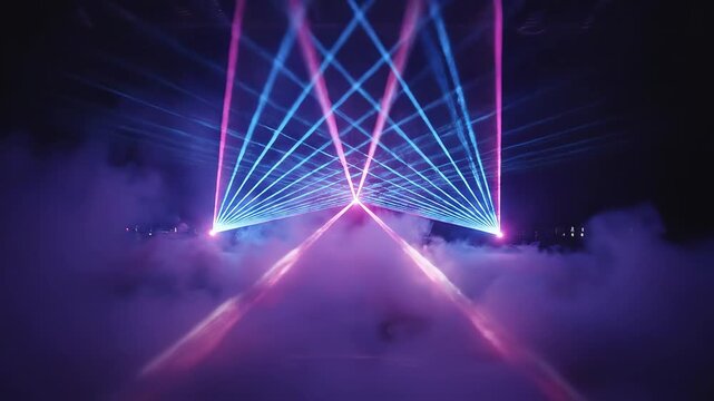 Laser lights in smoke ideal for sleek commercial backgrounds and title sequences