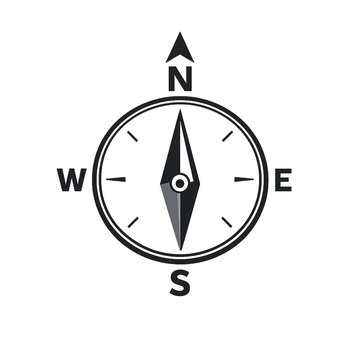 Architectural North Arrow and Compass Icon &ndash; Navigation Symbol for Maps and Blueprints
