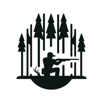 minimalist hunter silhouette outdoor icon