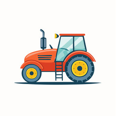 Obraz premium Illustration of a Red Tractor