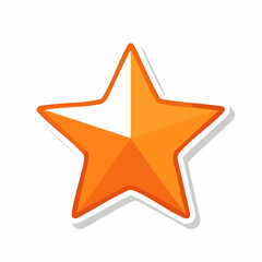 Fototapeta premium Orange Star Icon with White Highlight