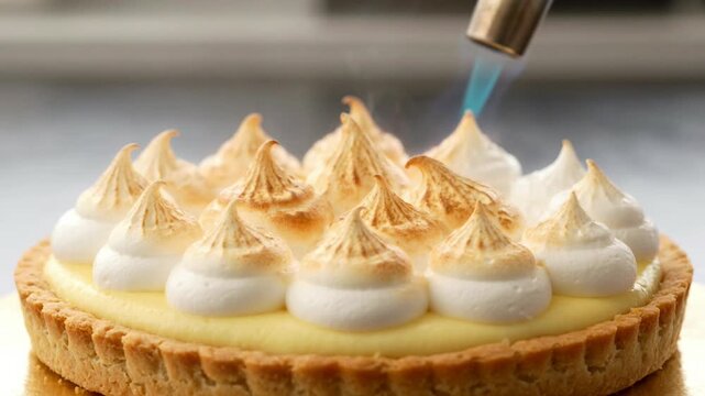 Baking Meringue Pie Dessert Process.