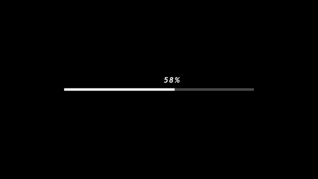 Retro pixel loading bar animation near completion in old-school game interface on clean black background