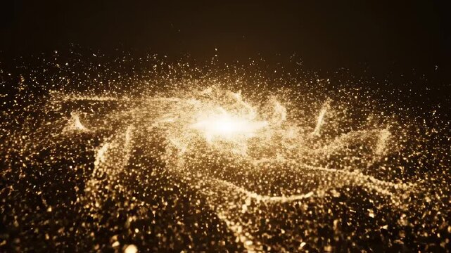 Golden sparks explosion ideal for sleek commercial backgrounds and title sequences
