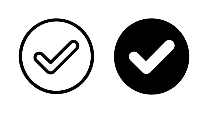 vector checkmarks in circle and roundel design elements
