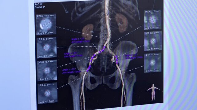 Cardiology clinic. Operating room in the cardiology department. Aortocoronary bypass surgery. This is what coronary artery bypass grafting looks like on a monitor.