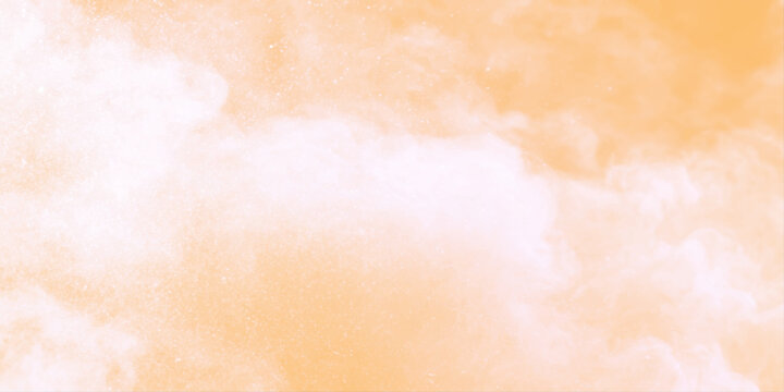 Soft peach background with white cloudy texture and subtle sparkle