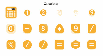 Fototapeta premium Calculator icons and symbols set.