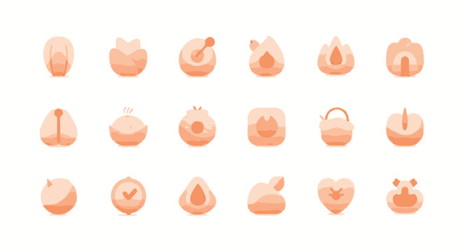 Variety of different peach fruits.