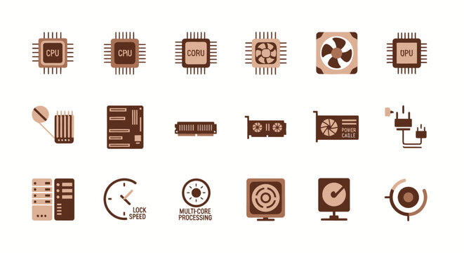 Microchip processor circuit board components.