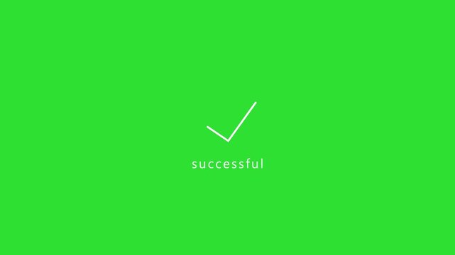 green check mark animation isolated on white background, verified tick icon.
