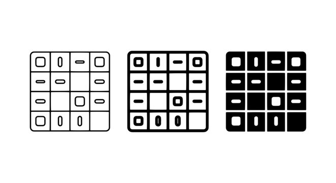 binary code vector set on white background