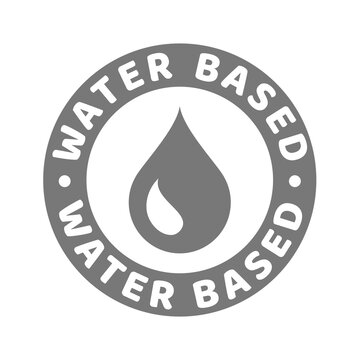 Water based vector label. Packaging tag or sticker for products.