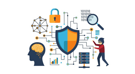 Cybersecurity and Digital Protection Concepts Illustrated. © Formasi
