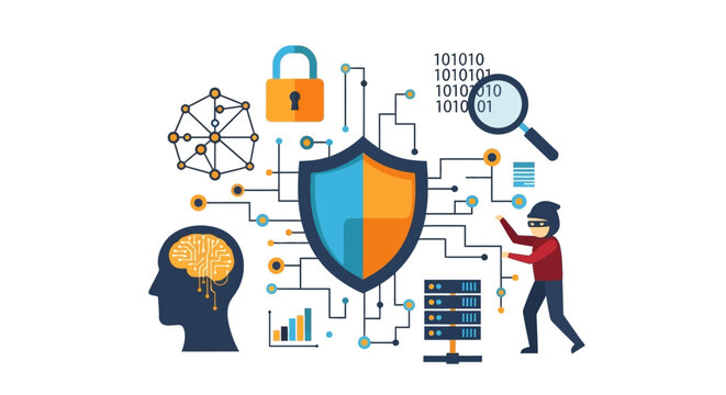 Cybersecurity and Digital Protection Concepts Illustrated.