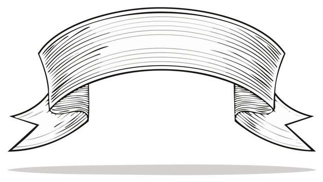 Vintage Banner Scroll Artwork Single Ribbon with Elegant Design and Decorative Element Graphic