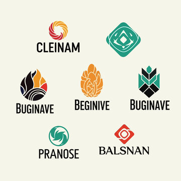Collection of company brand logos.