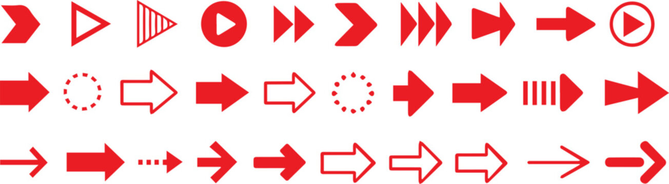 User interface navigation arrows set