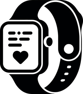 Minimalist apple watch displaying heart rate and notifications icon