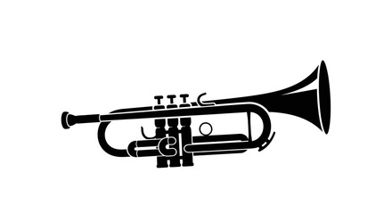 Obraz premium Black Trumpet Musical Instrument.
