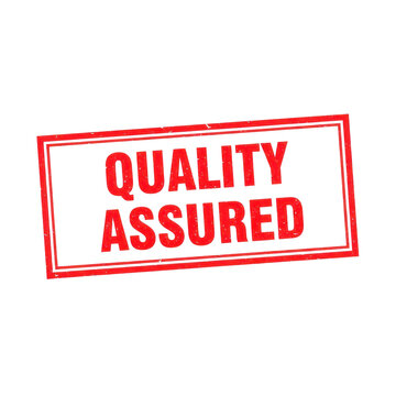 Bold red assured stamp isolated on a transparent background