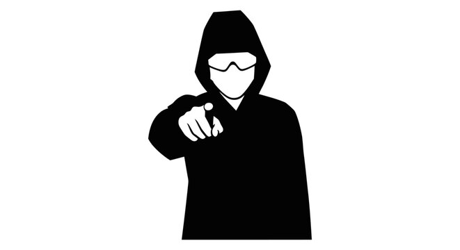 Hooded Figure Pointing Directly Forward.