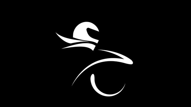 Motorcycle rider icon representing speed and sport